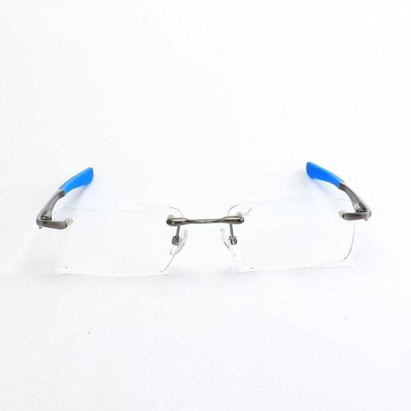 Armação de Óculos Flutuante Sem Aro Wingfold Grafite Azul Claro